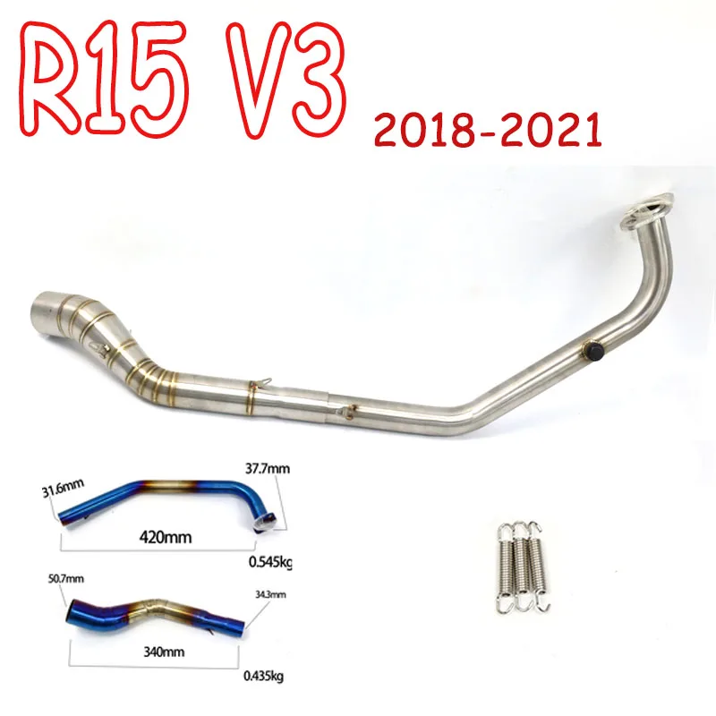

Motorcycle Full Exhaust Escape System Modifed Pipe For Yamaha YZF-R15 R125 MT125 MT-15 2018-2021 R15 V3 Muffler Exhaust Pipe