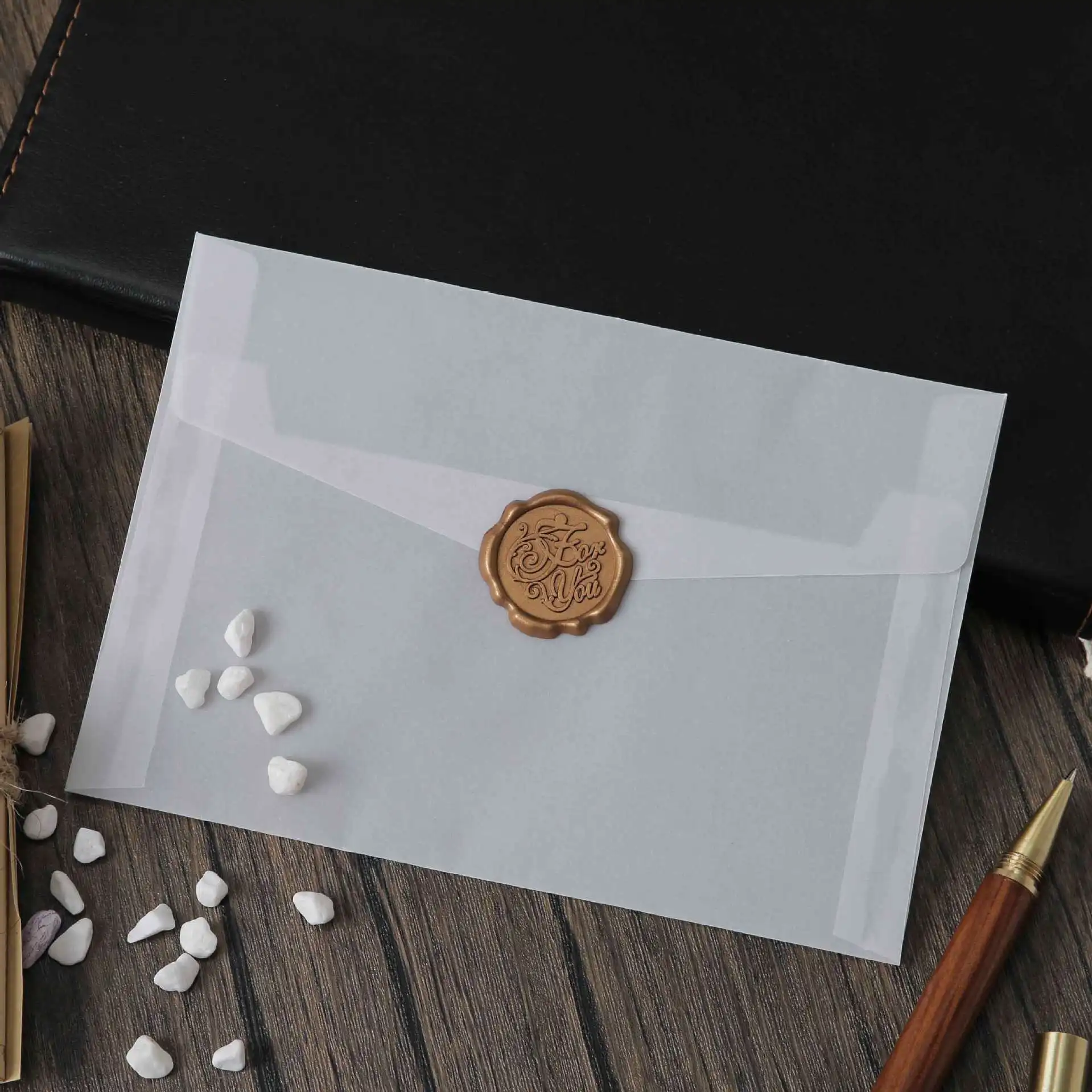 50pcs/lot Sulfuric Acid Paper Envelopes Translucent 120g Blank Envelopes No.7 Wedding Invitations Envelope Packaging Storage