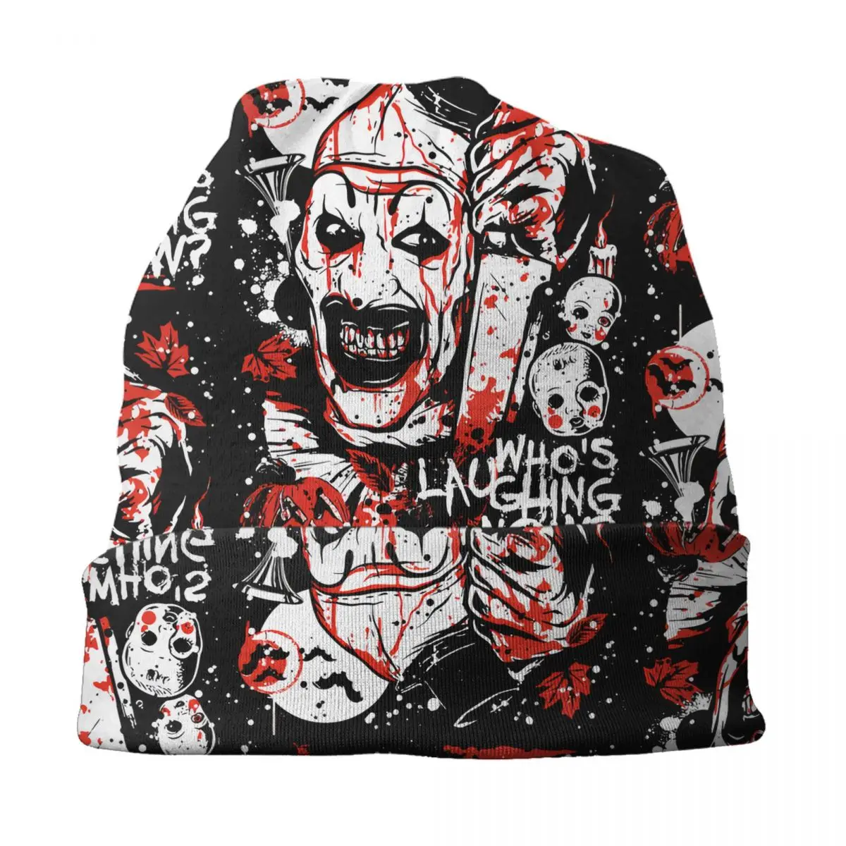 Personalizado retro t-terrifiers halloween crânios gorros bonés para homens mulheres streetwear inverno quente malha chapéu adulto filme bonnet chapéus