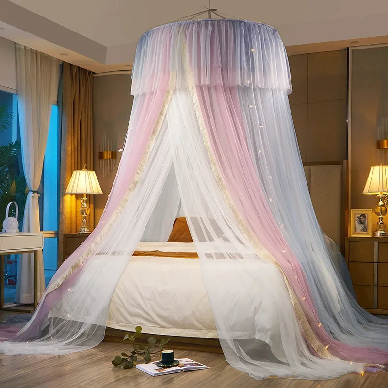 Color matching ceiling dome floor mosquito net princess encryption hanging dome suction ceiling 1.5 meters 1.8 household