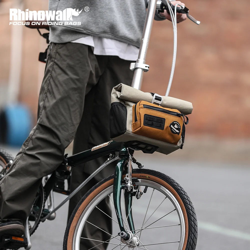 

Rhinowalk Bike Handlebar Bag Set Adapter Optional 4L Cycling Front Quick Release Urban Basket Storage Bag For Brompton Dahon