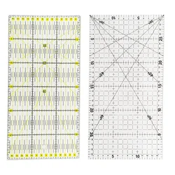 30x15cm Patchwork Ruler with Double Colored and Grid Lines Quilting Tools Acrylic Sewing Ruler for Sewing Cutting Accessories