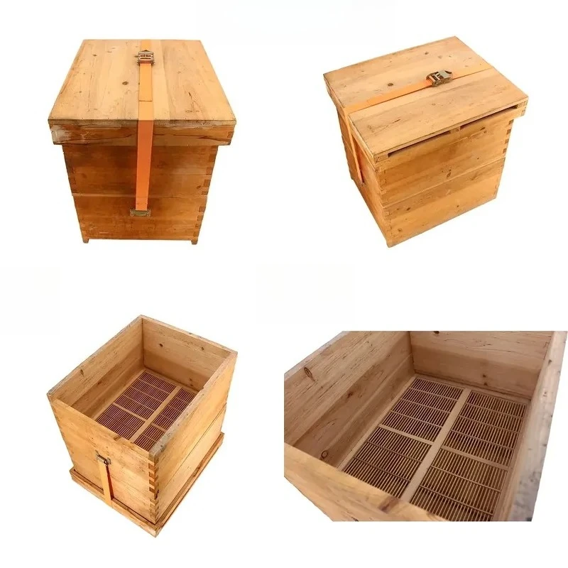 Complete Beehive Set with Outer and Inner Covers Honey Super Deep Hive Body and Baseplate for Beekeeping