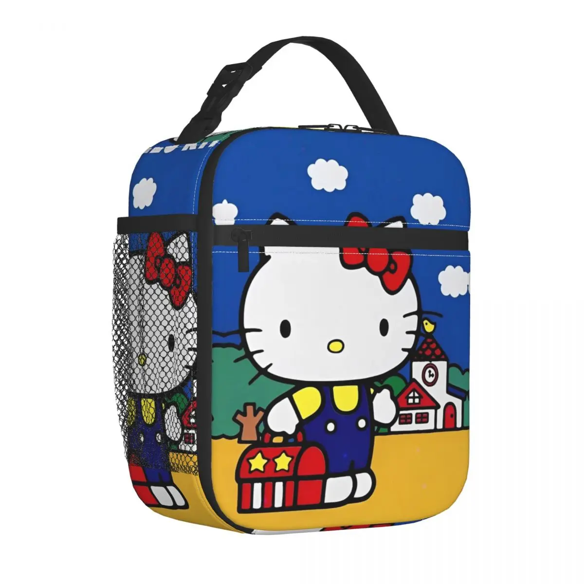 Hello Kitty Insulated Lunch Bag High Capacity Kawaii Cat Reusable Thermal Bag Lunch Box Tote Work Outdoor Food Storage Bags