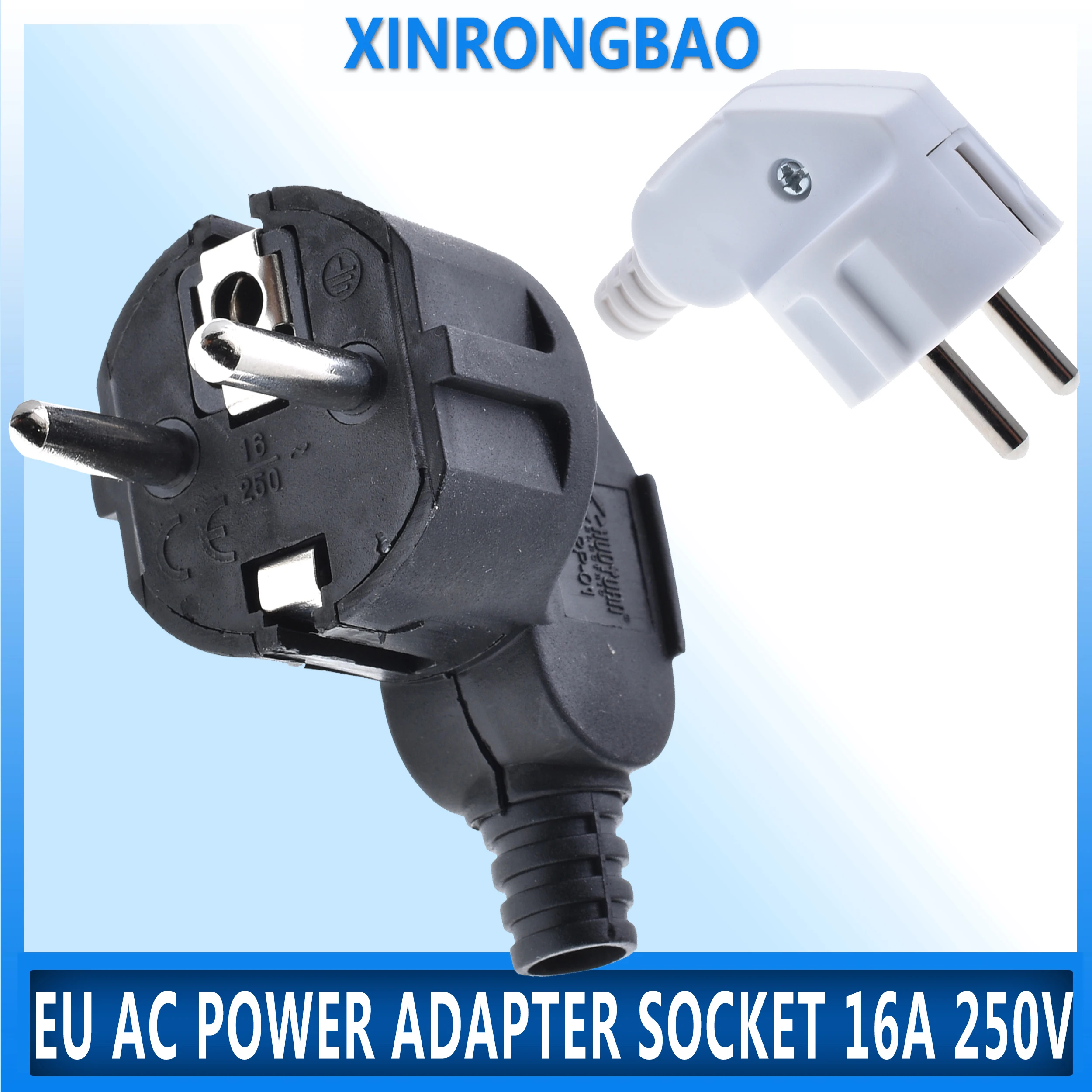 EU AC Power Adapter Socket 16A 250V Connector Cable Electrical Plug White Black korean Male Converter Adaptor Detachable Plug