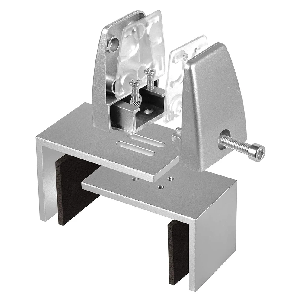 GOOD-Silver Sneeze Guard Clamp Support Office Desk Partition Holder Adjustable Table Securing Screen Clip