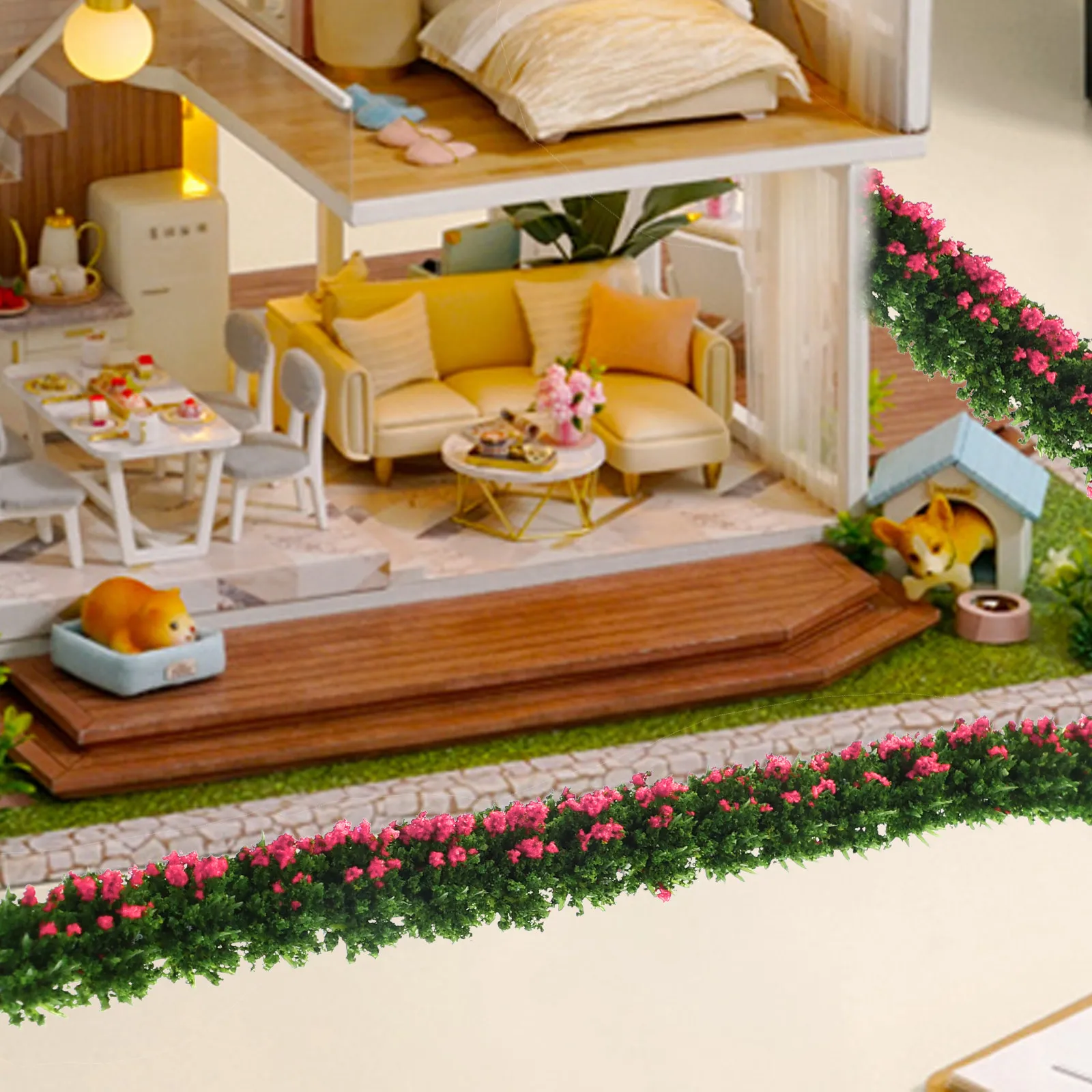 

6Pcs Simulation Shrub Strip Models Flexible Miniature Bush Scenic Landscaping Train Sand Table DIY Garden Accessories