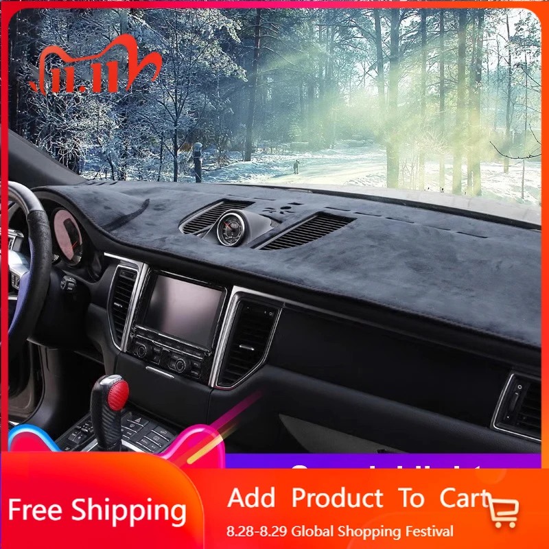 

Внутренние наклейки для Porsche Macan 2014 2015 2016 2017 2018 2019 2020 2021 2022 2023 2024, замшевый козырек от солнца на приборную панель автомобиля, УФ-козырек