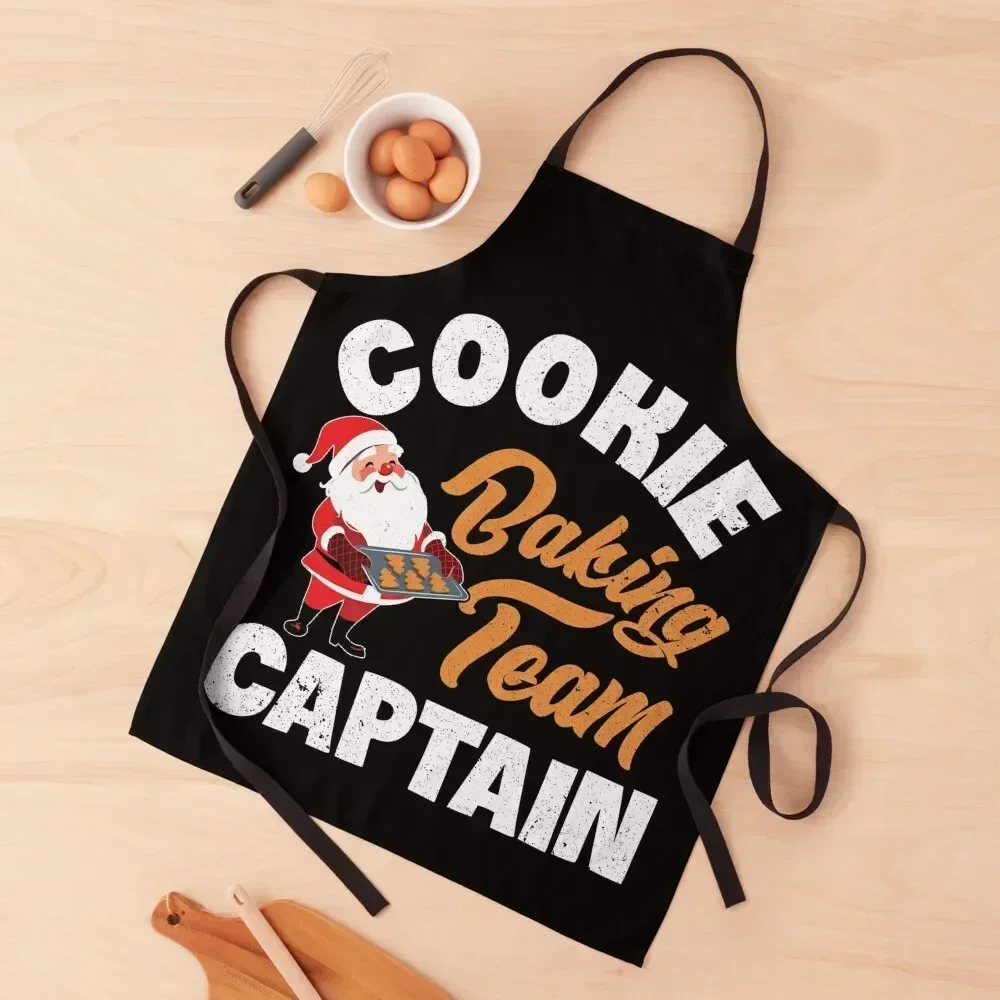 

Christmas Baking Team Captain Shirt Holiday Cookie Apron Kitchen Utensils For Men Women Kitchen'S Apron