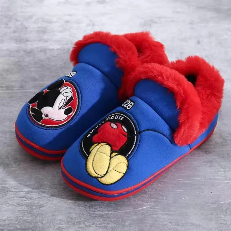 Fashion Kids Boys Winter Slippers Autumn Children Baby Girls Cartoon Mickey Mouse Minnie Car Girl Indoor Home Toddler Warm Shoes