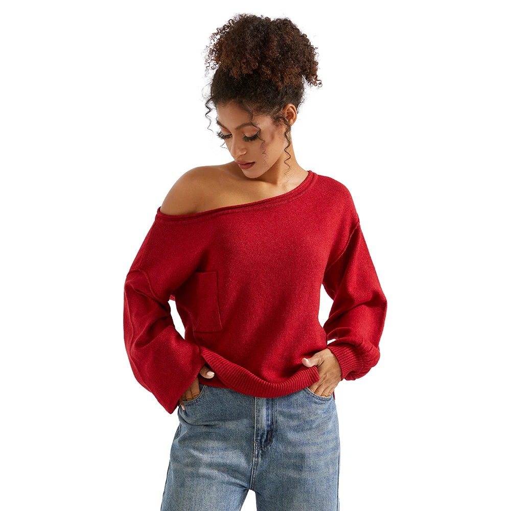 Automne hiver col rond femmes pull Vintage basique solide tricoté hauts décontracté mince pull coréen chandails Simple Chic pulls