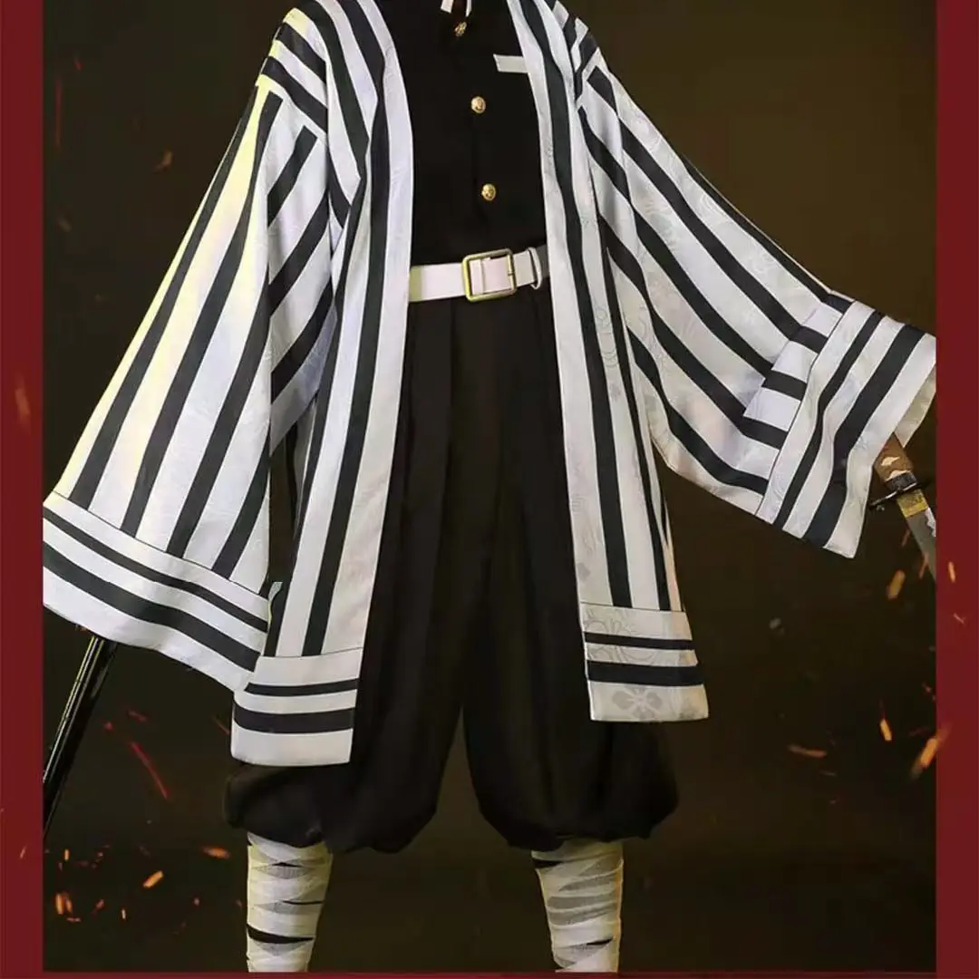 

Obanai Iguro Cosplay Set | Male Dark Pattern Corps Uniform Serpent Hashira Kimono