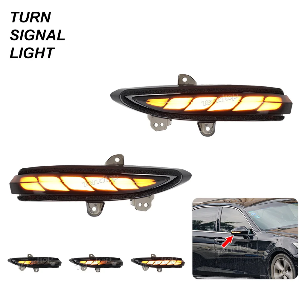 For Toyota Crown 14th generation S210 2013-2018 Dynamic LED Side Door Wing Turn Signal Light Mirror Indicator Lamp Blinker