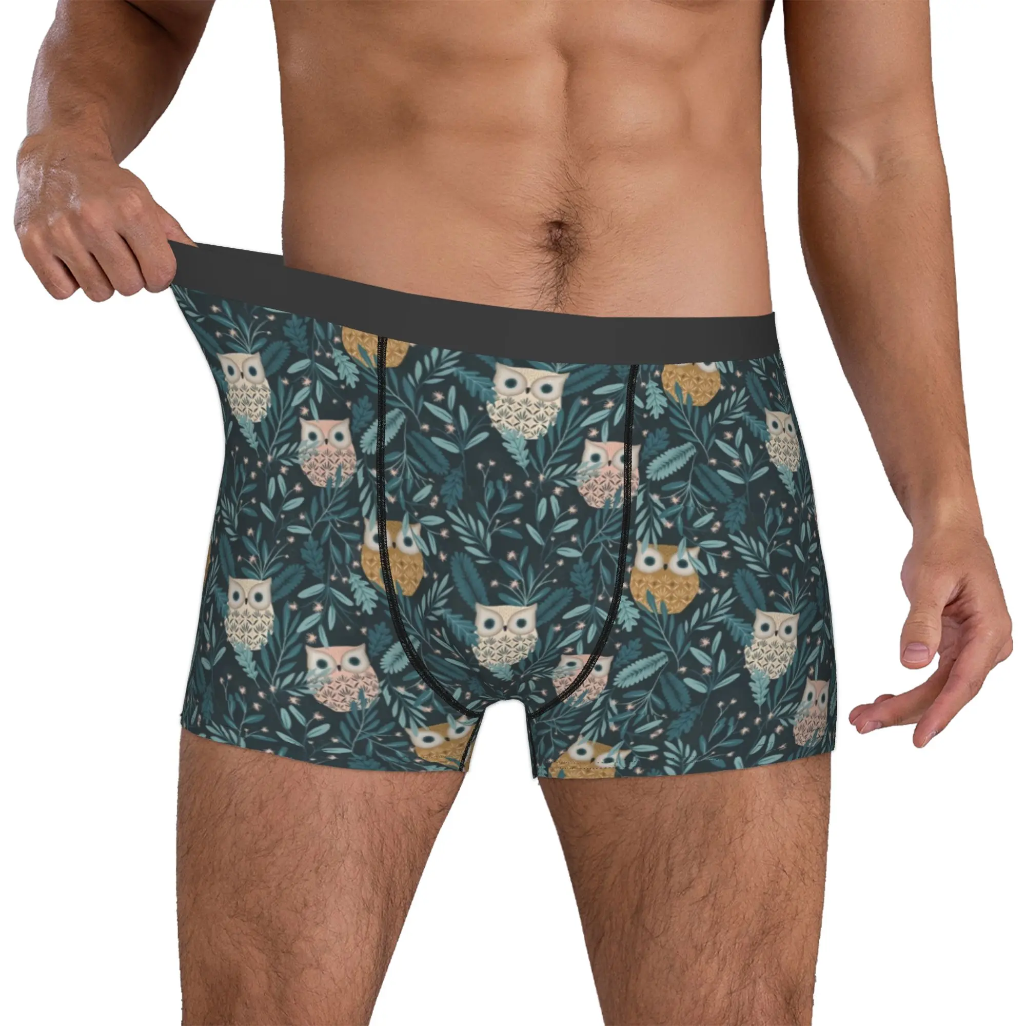 Nocturnal Animals Small Owl Boxers Shorts Mens  Briefs Underwear Fashion Underpants