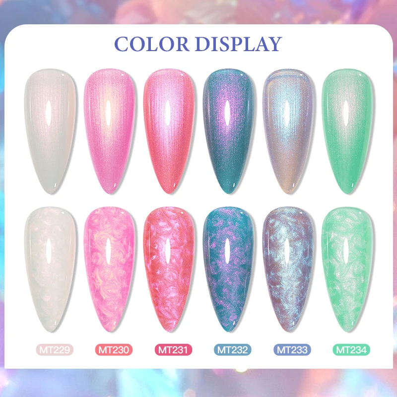 7 مللي أورورا اللؤلؤ الموضوع قذيفة حورية البحر جيل للأظافر البولندية تألق لامع كريم أبيض أزرق وردي UV LED لامعة نقع قبالة الورنيش