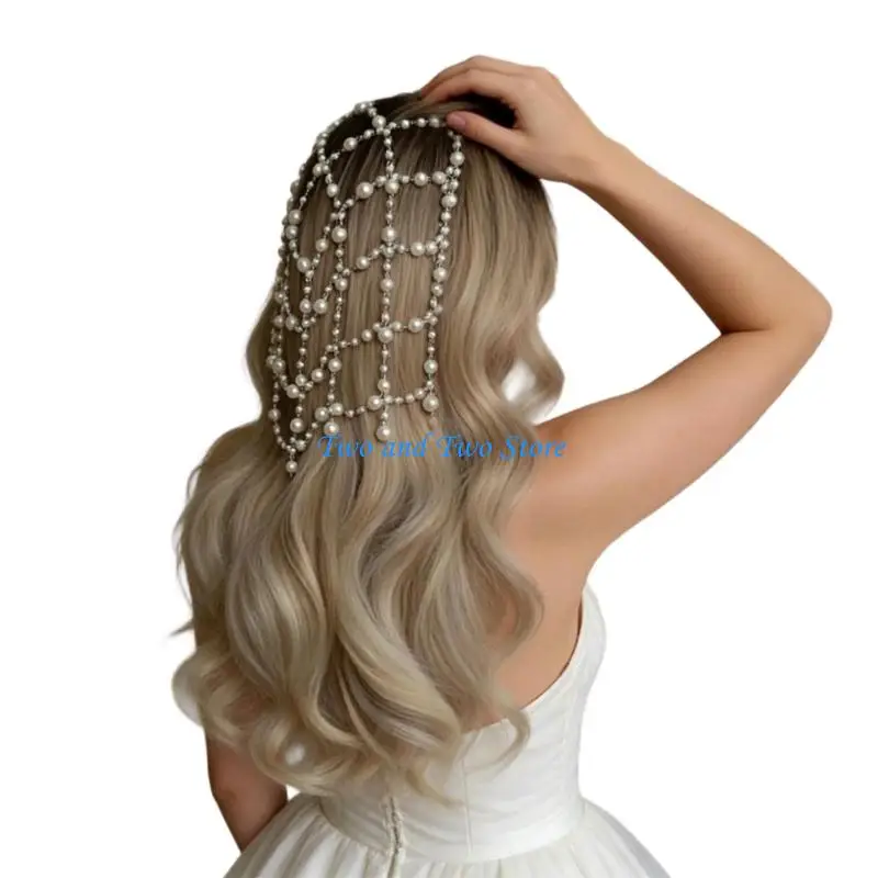 

HX6F Trendy Women's Bonnet Hat Headdress Feature Delicate Imitation Pearls Detail Lightweight And Modern For Any Event
