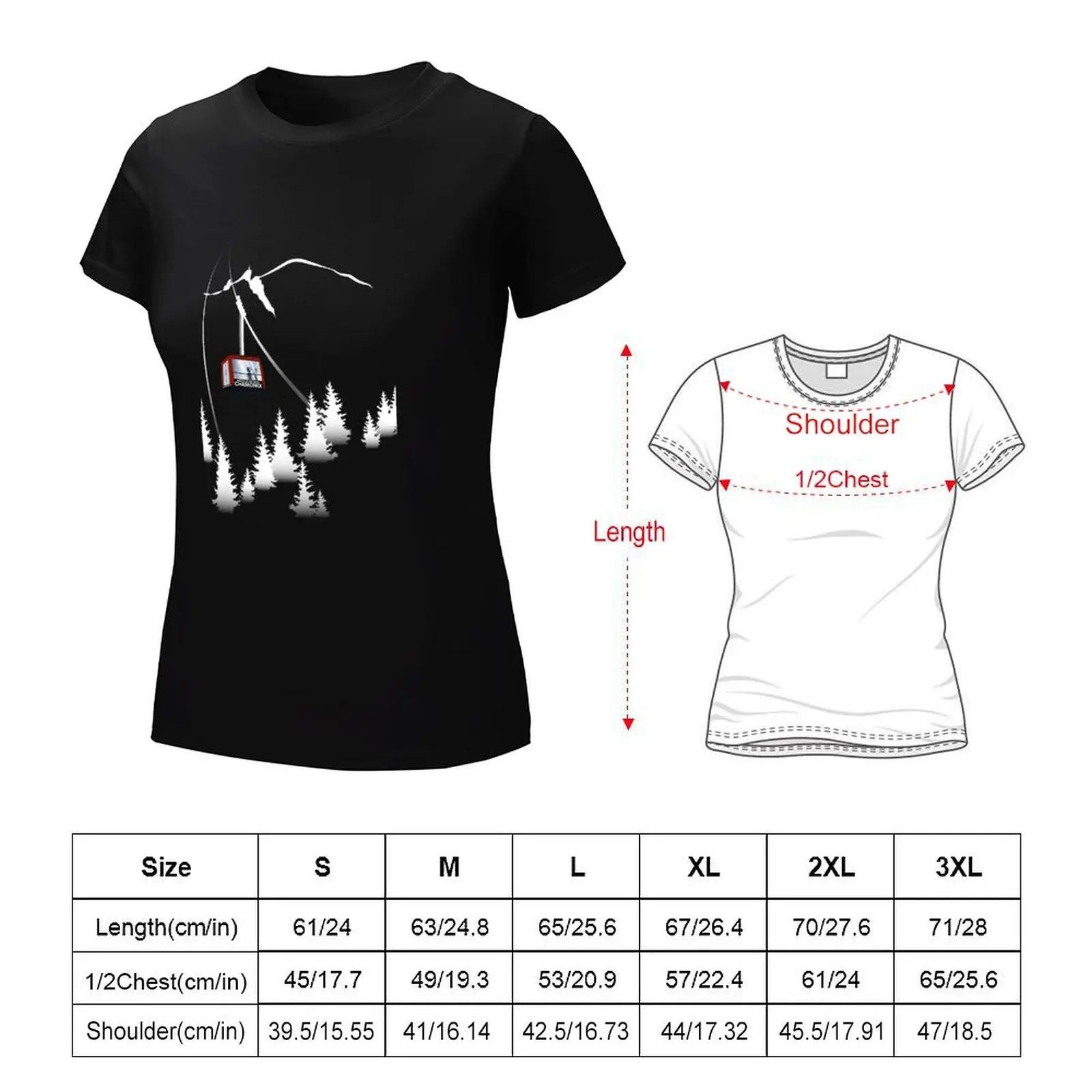 Chamonix Cable car Aiguille du Midi T-Shirt plus size tops summer tops t-shirts for Women pack