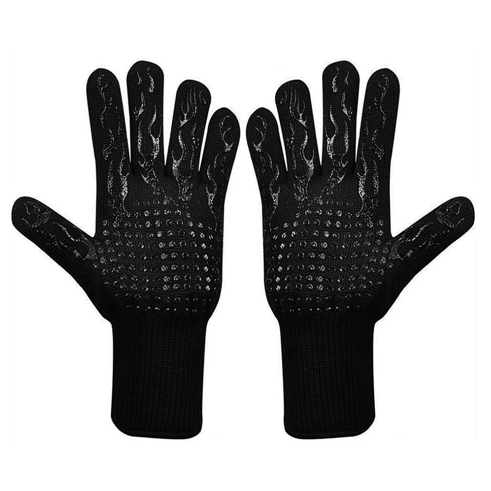 1PC BBQ Grill Glove High Temperature Resistance Oven Mitts Fireproof Barbecue Heat Insulation Microwave Oven Glove BBQ Tool Mitt