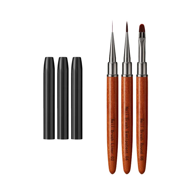 

12Pcs Sandalwood Handle Nail Art Brush Set Precision Brushes for Detailing, Lining, Flower Stripe Designs NAB091