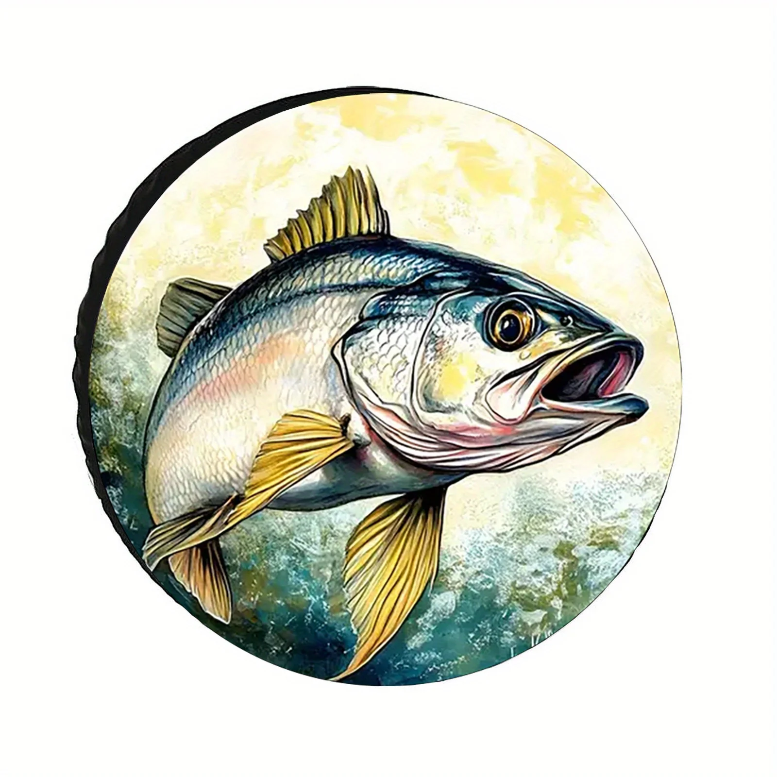 Wheel Set With A Design Of A Lively Fish Jumping Out Of The Sea, Designed To Be Dust-proof And UV-proof, Suitable For RVs, Trail