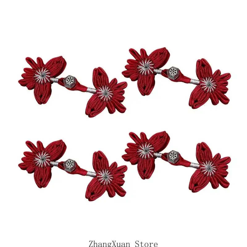 4-teilige chinesische dekorative Knopfverschlüsse für Cheongsam und traditionelle Kleidungsstücke 3XUF – Detail 7