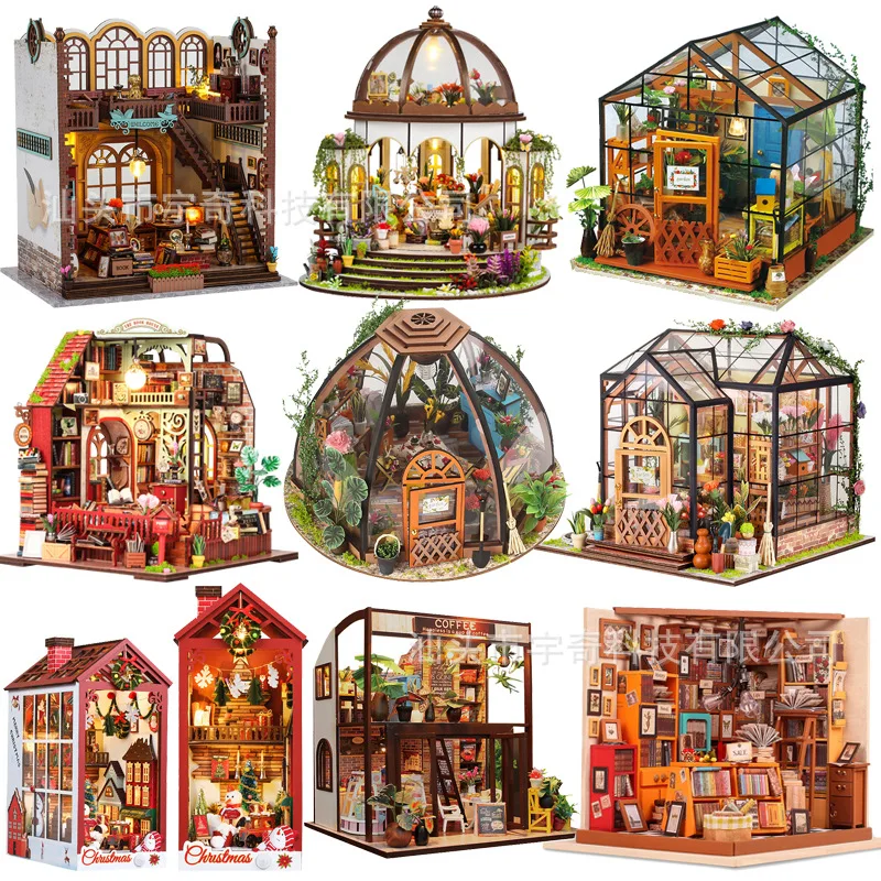 

DIY hut induction book wooden assembly handmade magic bookshelf ornament creative gift