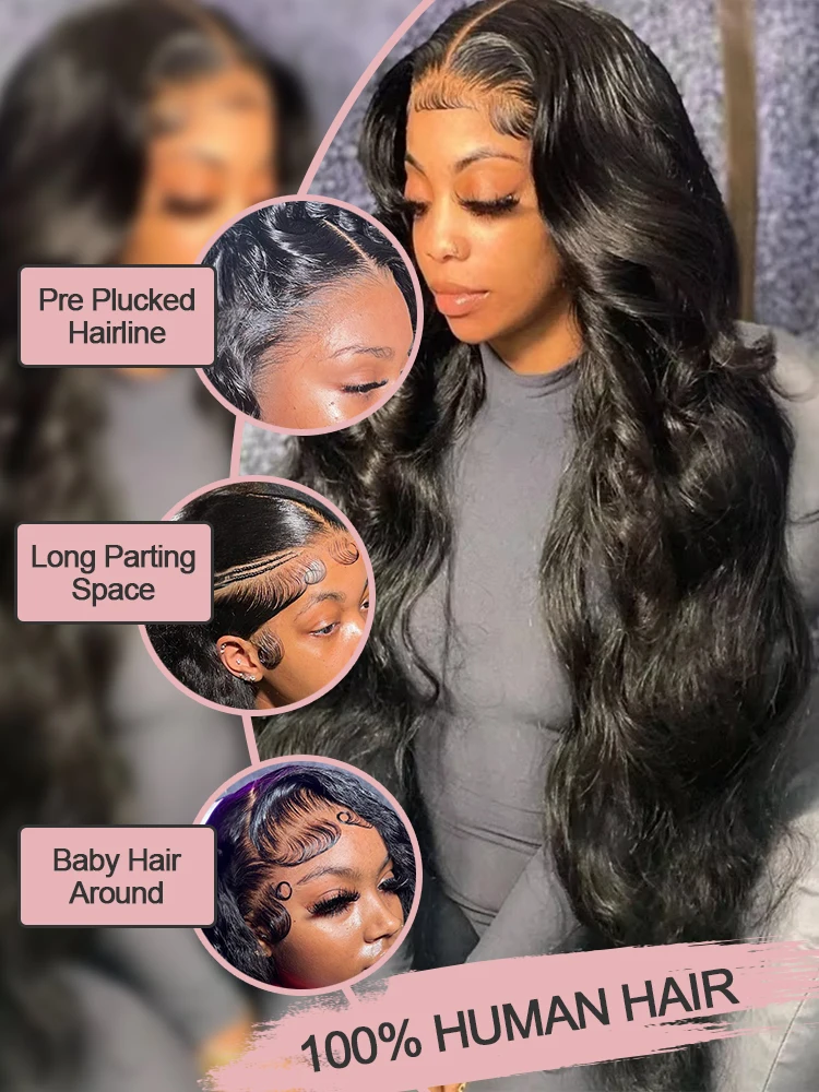 40 46 بوصة 13x6 HD الدانتيل شعر مستعار أمامي موجة عميقة البرازيلي الشعر البشري 300% الكثافة قبل قطعها 13x4 الدانتيل الشفاف للنساء السود #2