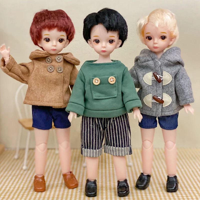 30CM Cool Boy Bjd Doll 18 Movable Joints Dolls With Sport Witer Suit Make up DIY Bjd Doll With Glass Gifts For Children BJD Toy