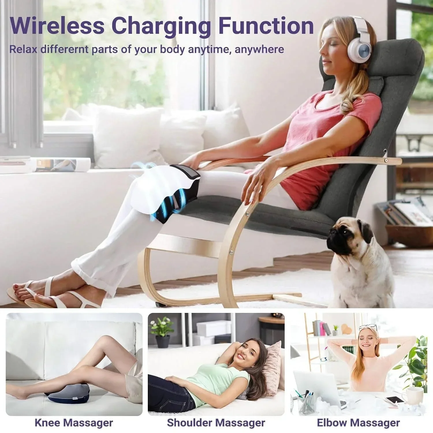 مدلك الركبة الكهربائي للتدفئة بالأشعة تحت الحمراء مع ضغط الهواء والاهتزاز العلاج الطبيعي لتخفيف آلام الركبة وإعادة التأهيل #2