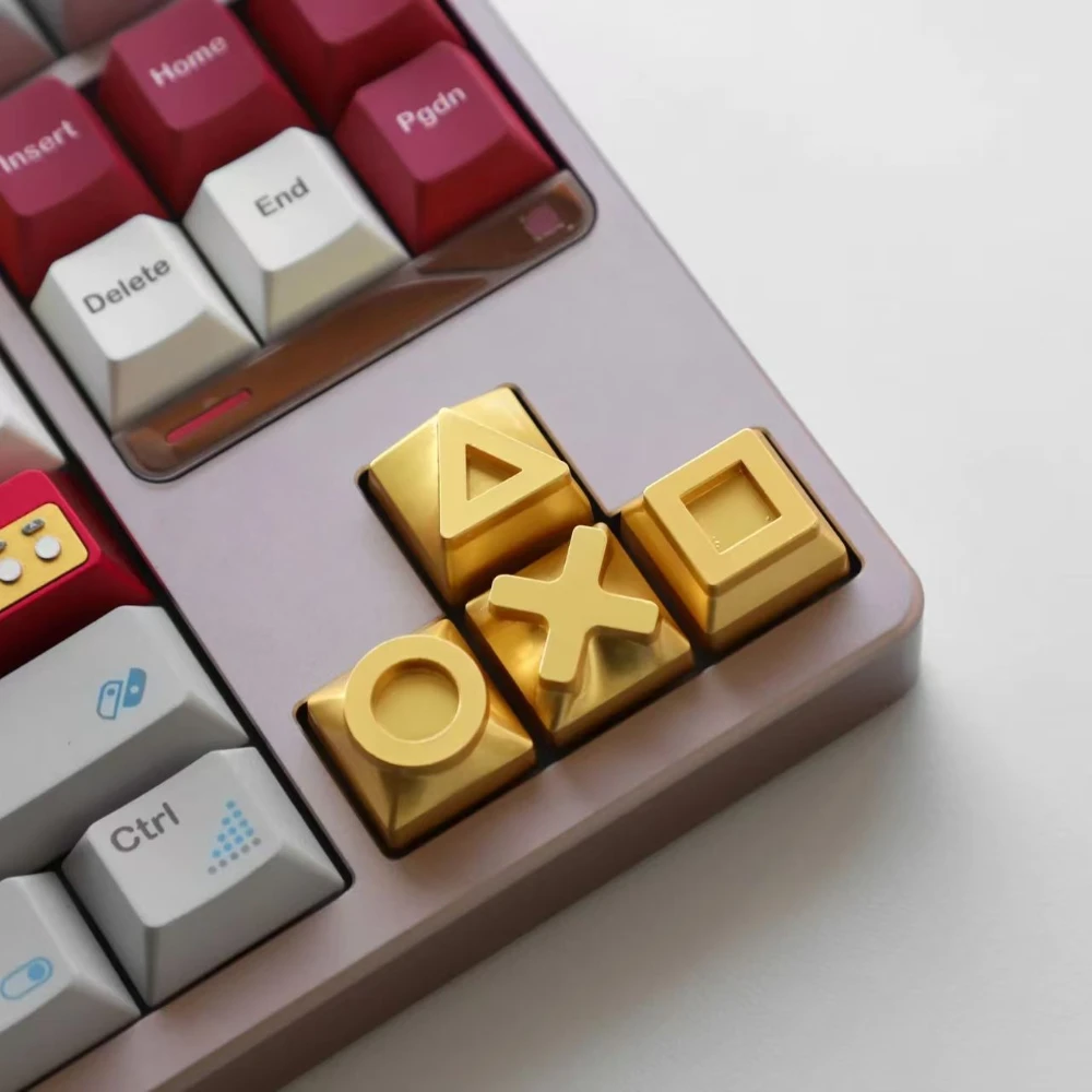 

Tic Tac Toe Artisan Keycap Golden Zinc Alloy Custom Personalized Keyboard Cap KeyCap for Mechanical Keyboard Accessories Gifts