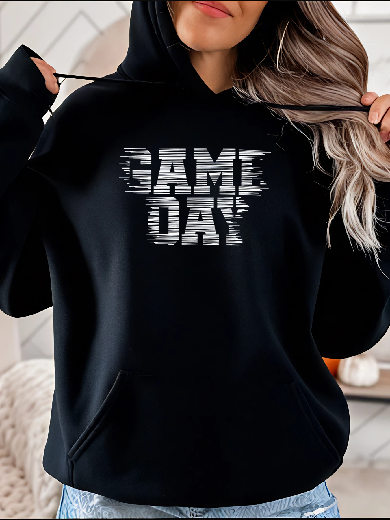 

Толстовка с капюшоном Game Day и принтом, женская повседневная модная спортивная одежда для футбольных болельщиков 280