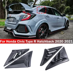 2 Pcs Car Rear Side Window Louvers Air Vent Scoop Shades Cover Blinds For Honda Civic Type R Hatchback 2020 2021 Accessory