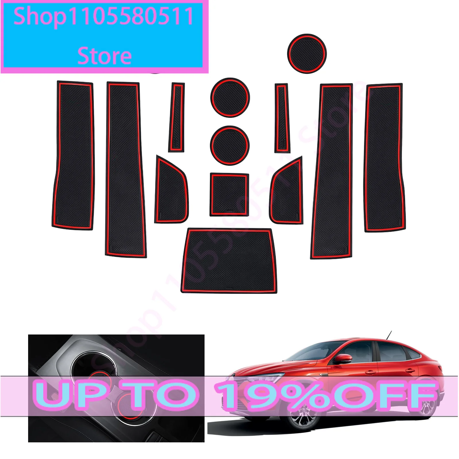 For Renault Arkana 2020-2025 2026 Car Door Groove Mat Anti-slip Slot Pad Auto Interior For Renault Arkana 2026 Accessories