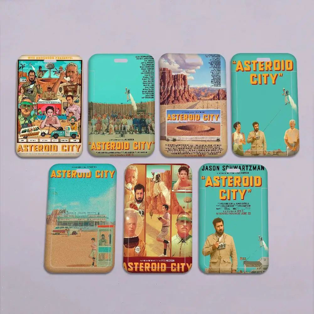

Movie A-Asteroid City 1Set Working Permit Case Exhibition ID Card Sleeve Holder with Lanyard Work Card Cover Neck Strap
