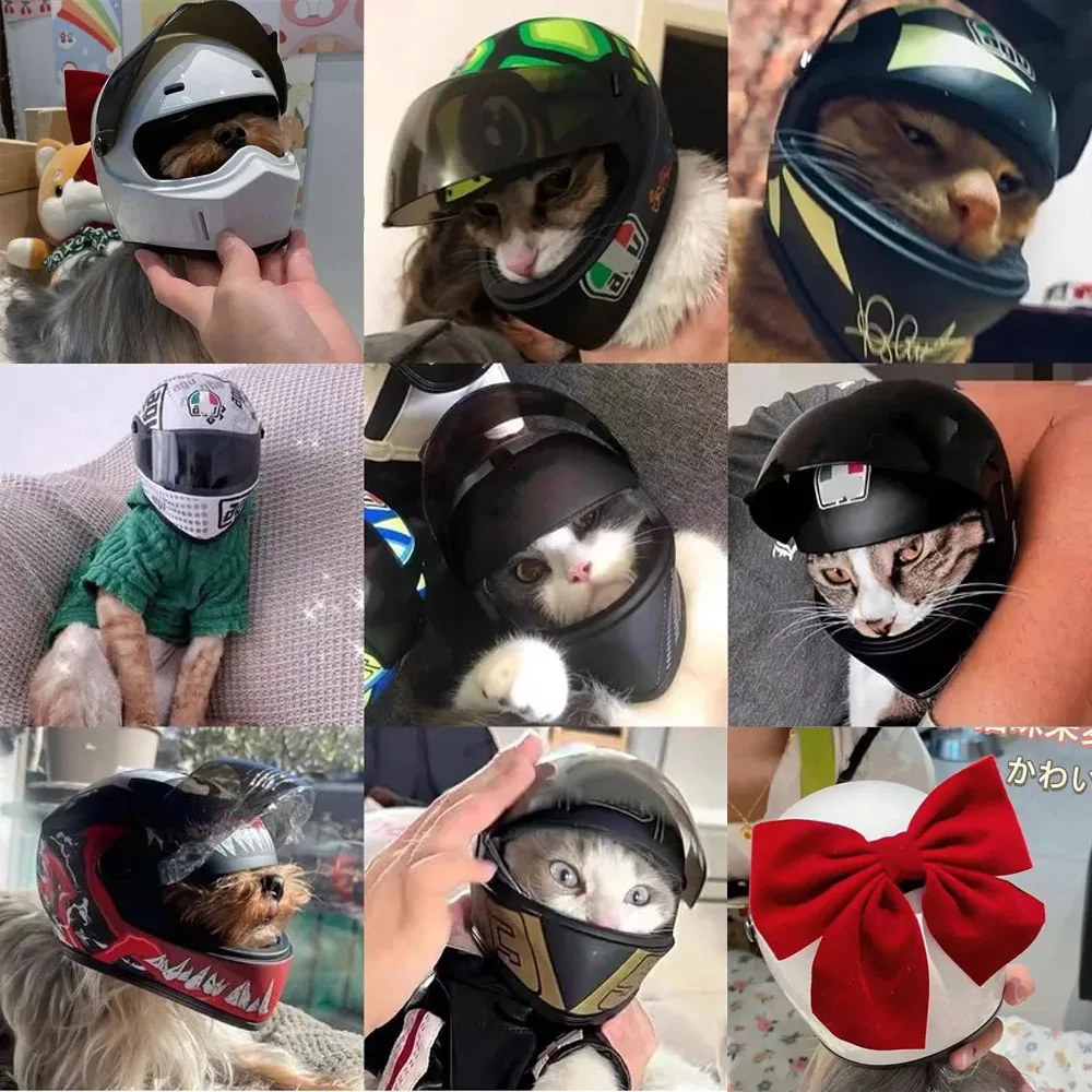 

Pet Motorcycle Helmet Handsome For Cat Dog, Mini Cute, Outdoor Anti-Collision Helmet, Cat Dog Styling Photo Props, Pet Hat