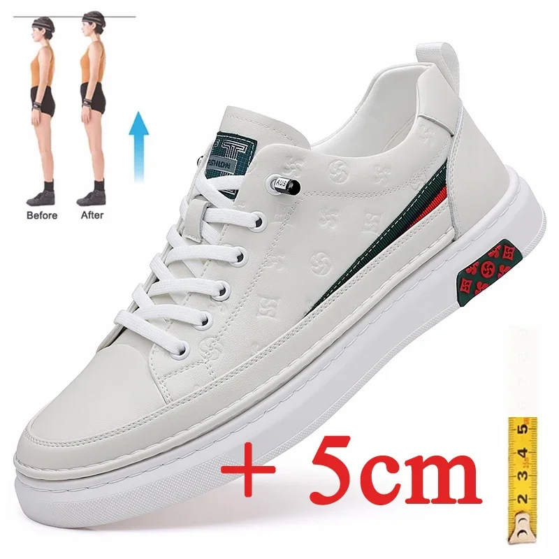 Elevator shoes for man height increase 8cm 2024 luxury brand sneaker men's hidden heels casual shoe heighten increasing 2024 New