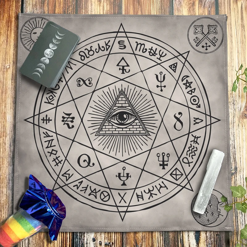 Altar Cloth Board Game Divination Witchcraft Astrology Pagan Oracle Card Mat Eight All-seeing Eye Tarot Tablecloth