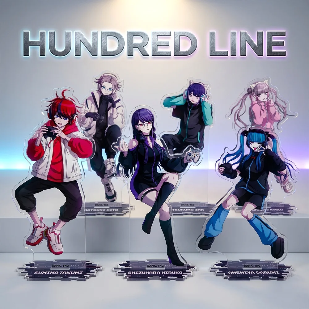 Anime The Hundred Line New Style Eito Aotsuki Takumi Sumino Double Sided Acrylic Stand Keychain Figure Desk Decor Collect Gifts