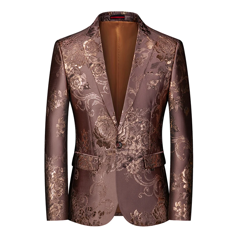 2025 Men's Fashion Handsome Trendy Fine Suit Color Personality Stage Performance Banquet Business Casual High Quality