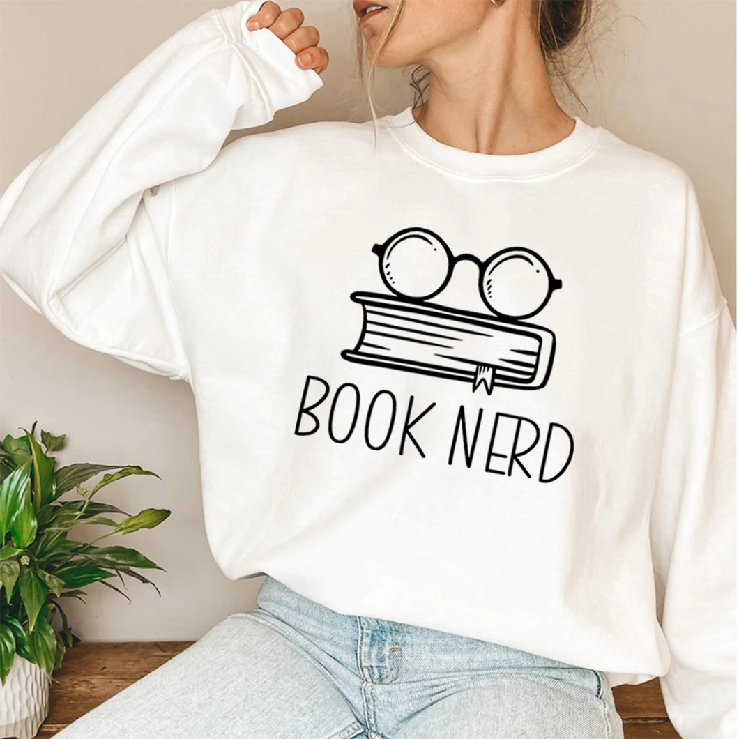 Book Nerd Sweatshirt Skeletons Book Lover Hoodie Unisex Long Sleeve Crewneck Sweatshirts Reading Hoodies Librarian Casual Tops