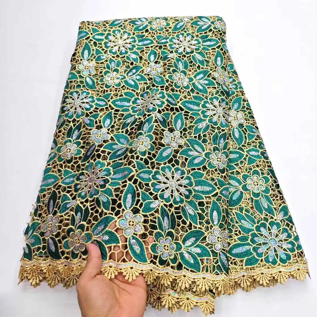 قماش دانتيل أفريقي 2025 قماش دانتيل جبر مع ترتر قماش دانتيل بحبل نيجيري لفساتين حفلات الزفاف