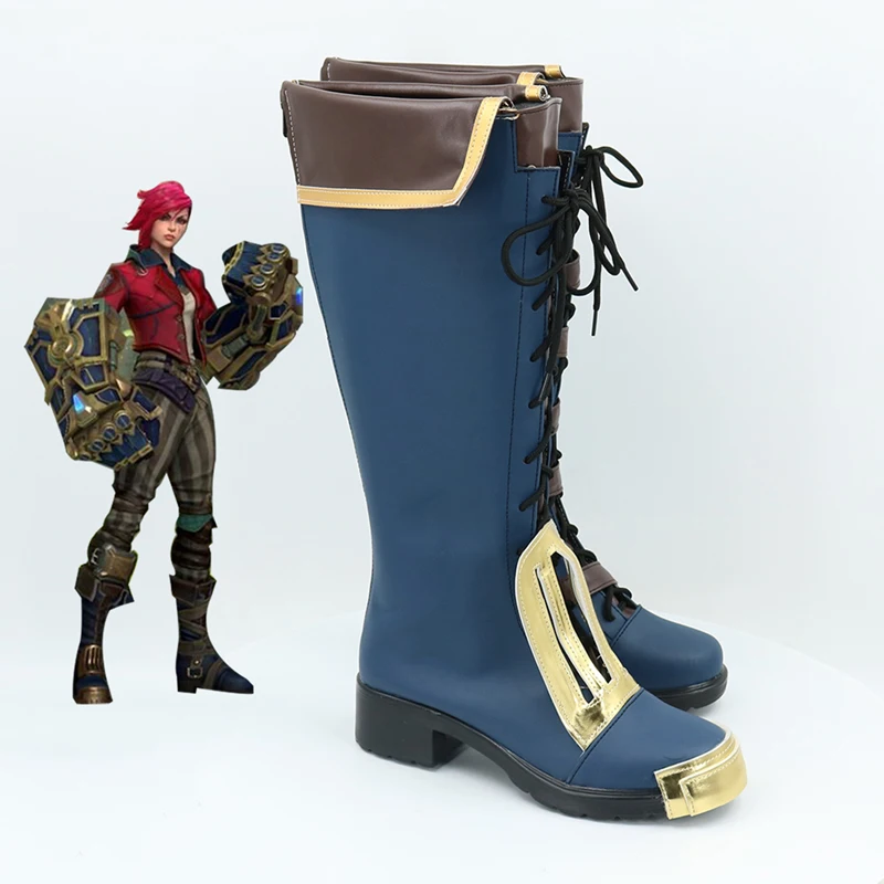 Hot New Game LOL Arcane Vi Cosplay Costume Shoes Props Boots Halloween Party Accessories Customization