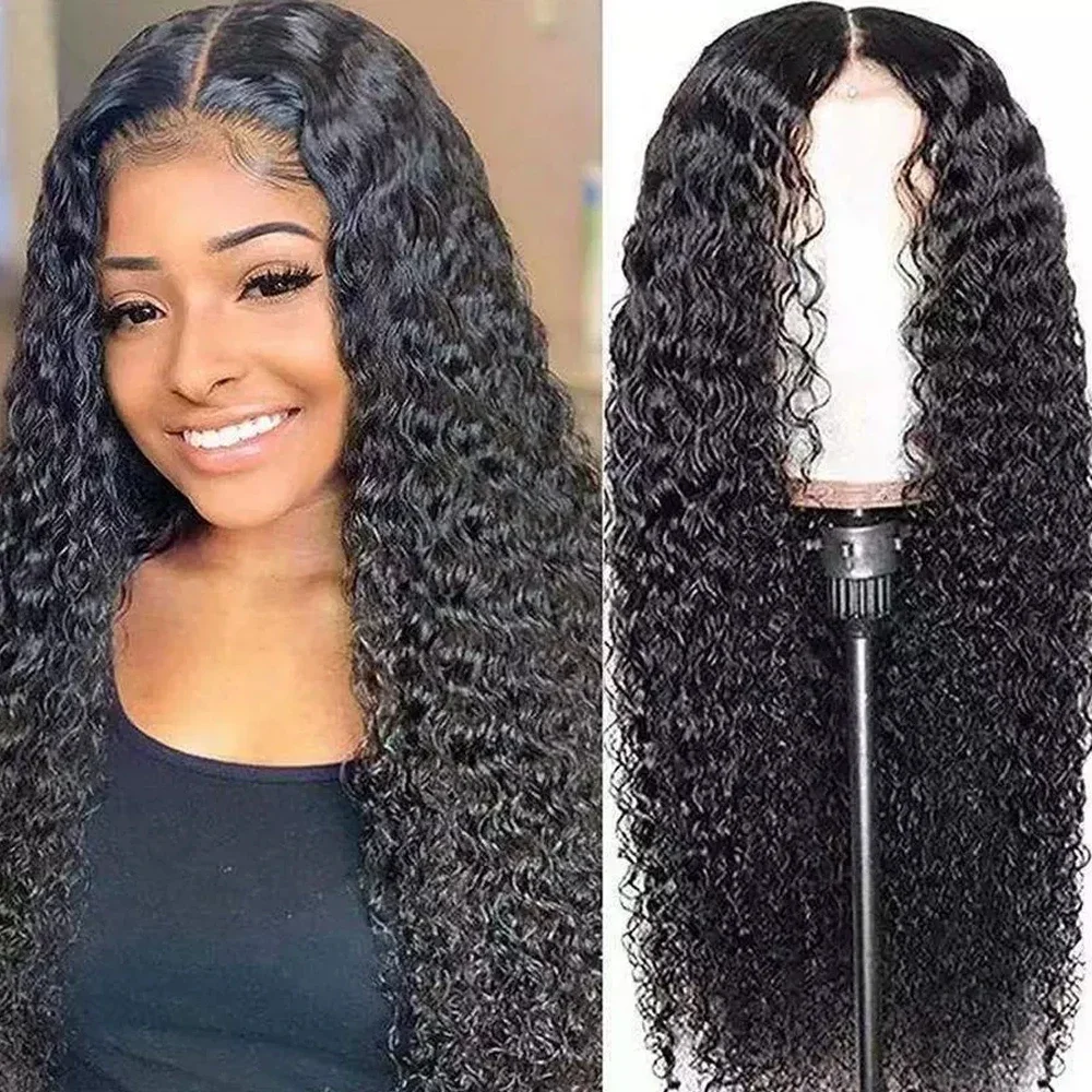 

Deep Wave Synthetic Wig for Women Soft Curly Black Natural Look, Glueless Daily Party Cosplay Costume Hair, Heat Resistant Fiber