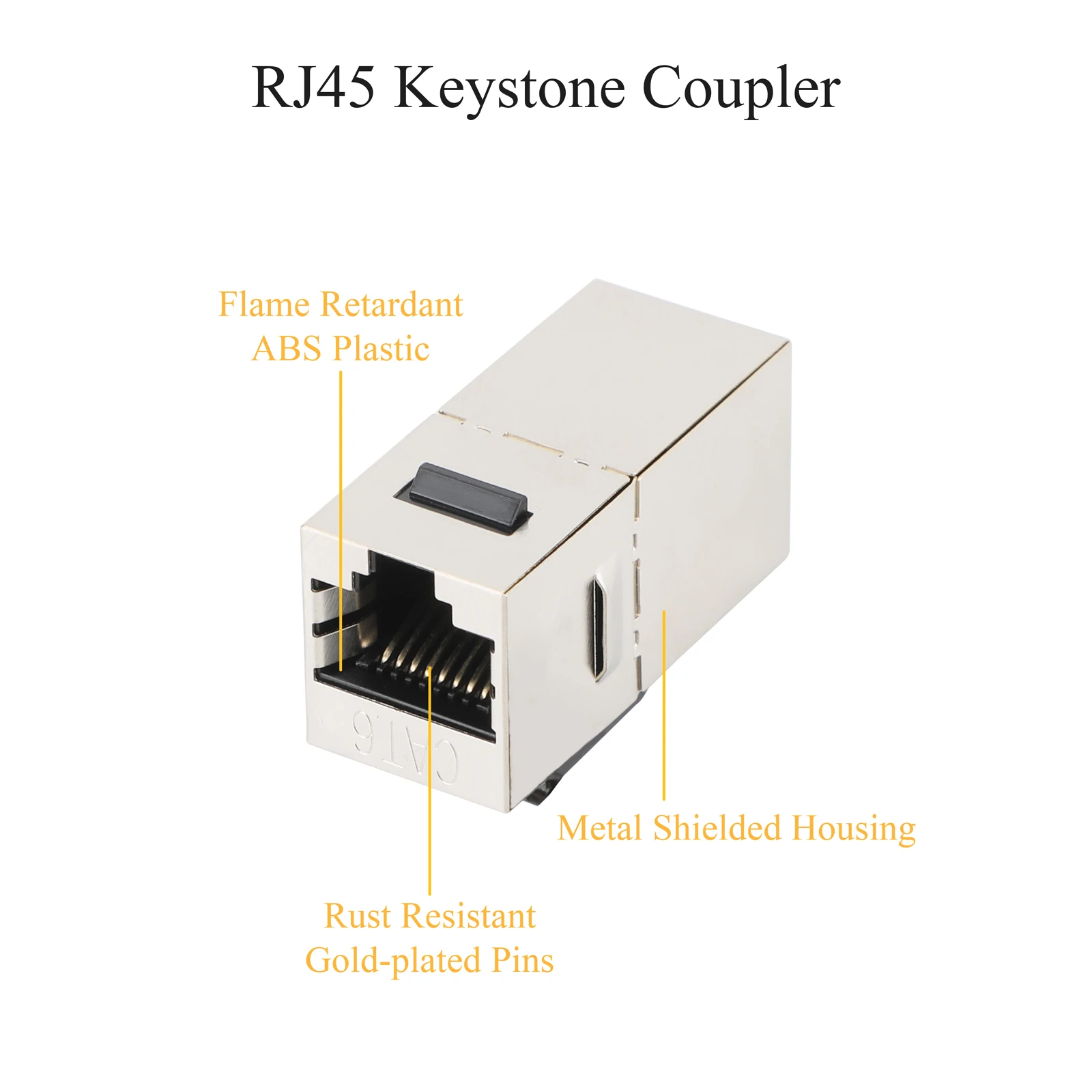 5/10/20/25 SZT. Konektor Keystone Ekranowany CAT.5E/6/6A/7 Rj45 Adapter Ethernet Żeński-Żeński do Paneli Patch z Pustymi Gniazdkami — zdjęcie produktu 4