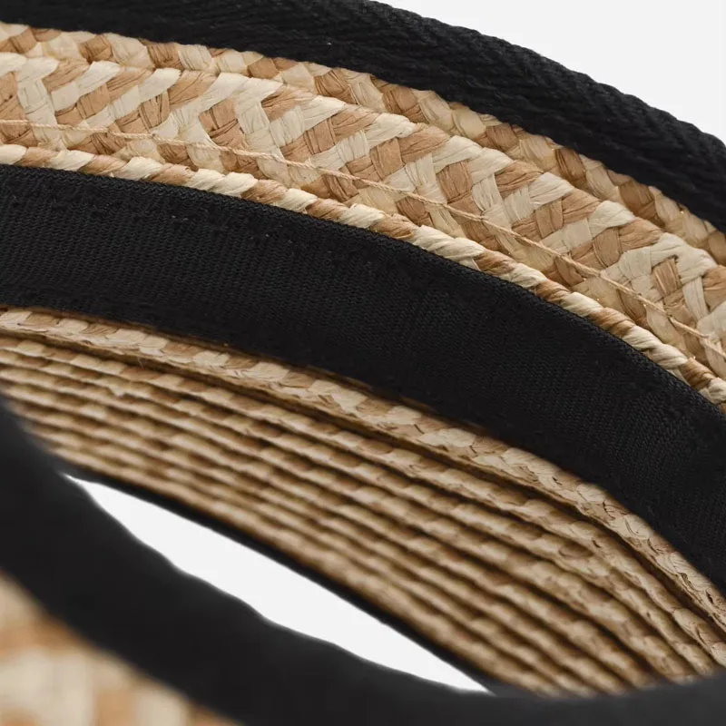 Frühlings- und Sommer-Sonnenhüte aus Stroh für Damen, faltbar, mit breiter Krempe, UV-beständig, für den Strand – Detail 8