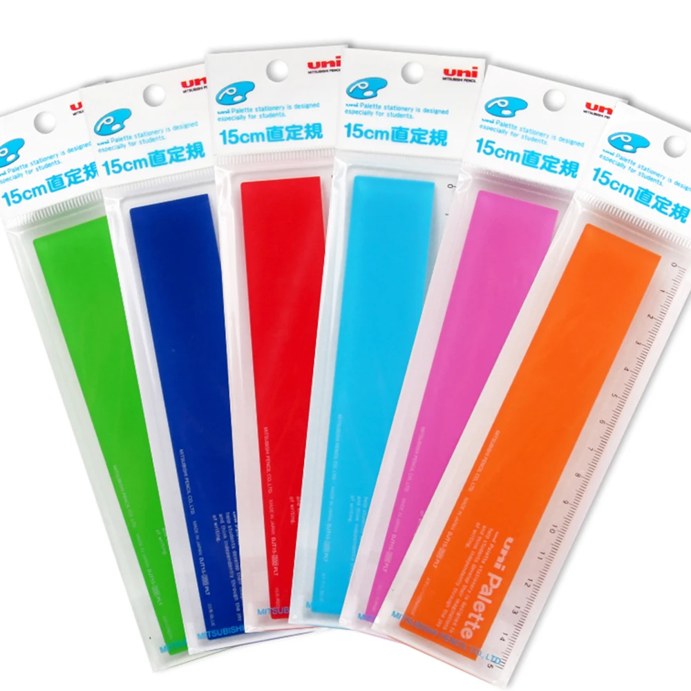 يوني-شفاف لقياس الرسم ، مستلزمات مدرسية يابانية ، كاواي ، لون ، مسطرة 15 ، 7 ، 1: 50 #6
