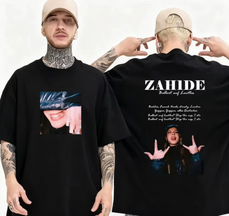 ZAH1DE-Ballert Auf Lautlos تي شيرت نمط الطباعة الرجال 100% القطن عادية الصيف موضة تي شيرت Ropa Hombre س الرقبة الملابس