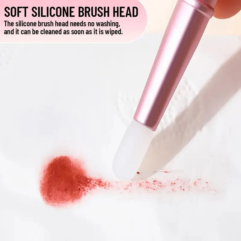 فرشاة شفاه صغيرة من السيليكون مع غطاء وسلسلة معلقة، أداة مكياج محمولة للسفر لأحمر الشفاه، ملمع الشفاه، فرشاة مكياج أحمر الشفاه
