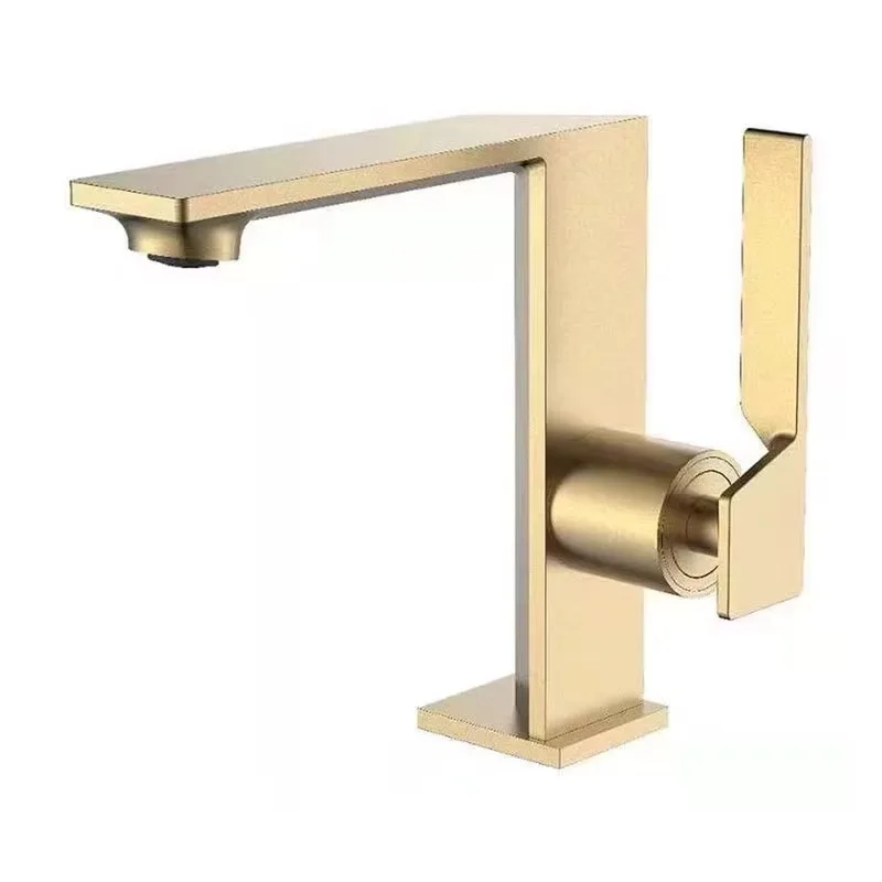 

Art Deck Mount Brushed Gold Basin Sink Faucet Single Handle Bathroom Mixer Tap Hot Cold Waterfall Faucet