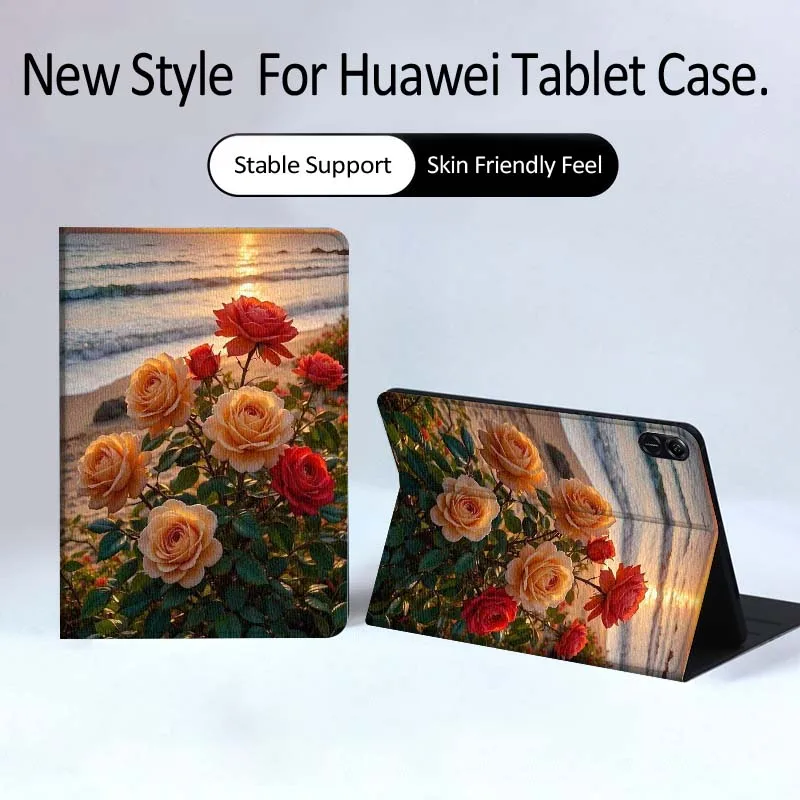 

Чехол для планшета с рисунком розы для Huawei MatePad Pro Air 12 X, Honor Pad 8, V8, 9, 13, GT, GT2, 3, 12.6, 13.3 дюйма